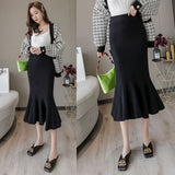 Women Knitted Skirt Knitted Slim Long Skirt Sweater