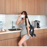Women Dresses Summer U-Neck Sexy Vest Dress Short Skirt