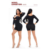 Shapewear bodysuit long sleeves waist and abdomen tightening