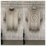 Ch hip-hop t shirts american ch crow short-sleeved sanskrit horseshoe cross patch embroider round neck t-shirt high street