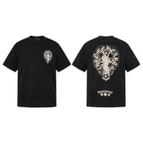 Ch hip-hop t shirts ch chrome hoof cross worn t-shirt short sleeve loosecasualamerican heavy weight american high street