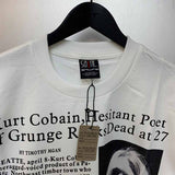 SAINT MICHAEL Vintage T Shirt Kurt Cobain Black and White Newspaper Portrait Short Sleeve