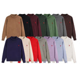 Ami araunriffall and wintertopspullover wool couplelong sleevesloose big heart high collar knitting shirt