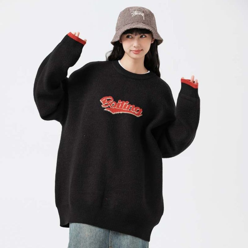 Unisex Sweater Autumn Printed round Neck Sweater