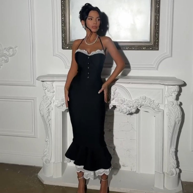 Women Dresses Sexy Backless Fishtail Dress Party Dress (Ont0408)