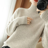 Women Knitted Pullover Turtleneck Sweater Autumn Winter Sweater
