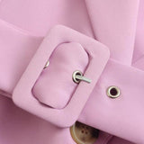 Women Suits Belt Purple Blazer Autumn Leisure Suit