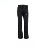 MIJKO Men's Vintage Pants MIJKO Men's Women's Autumn and Winter Wide-footed High Street Jeans