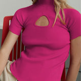 Ladies Leisure Knitwear Sexy Short Sleeve Knitwear Thread Knitted Top