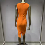 Women Dresses Bandage Dress Square Collar Mid-Length Banquet Party Dress (Ont0408)