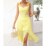 Women Dresses Summer Slim Fit Sling Dress Backless Sexy Midi Dress E10-A543 (Xds0414)