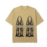 Hip-hop t shirts american high street window flame printingretroloose short-sleeved t-shirt couple summer top half-sleeved t