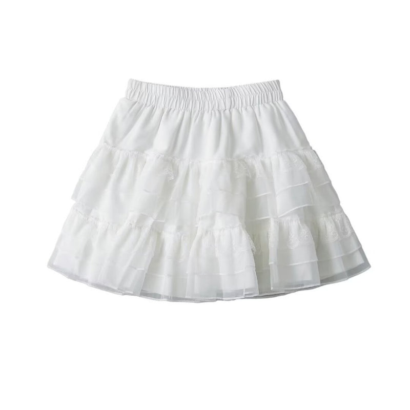 Women Skirt Summer Organza Puff Short Skirt
