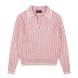 Rl ralph pony polo collar casualpullover wool sweater sweatertopsknittingfall and winter macaron couple