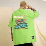 Men T Shirt Summer Retro Hip Hop Printed Short Sleeve T-shirt
