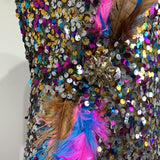 Women Dresses Dress Skirt Sequined Feather Dress (Otn202404)