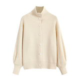 Women Knitted Cardigan Autumn and Winter Loose Vintage Sweater Cardigan Top