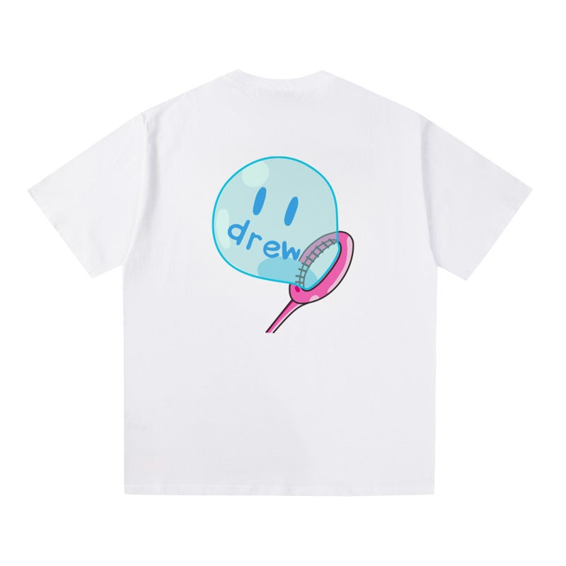 Drew house t shirt d@ew bubble pattern round neck pullover short sleeves