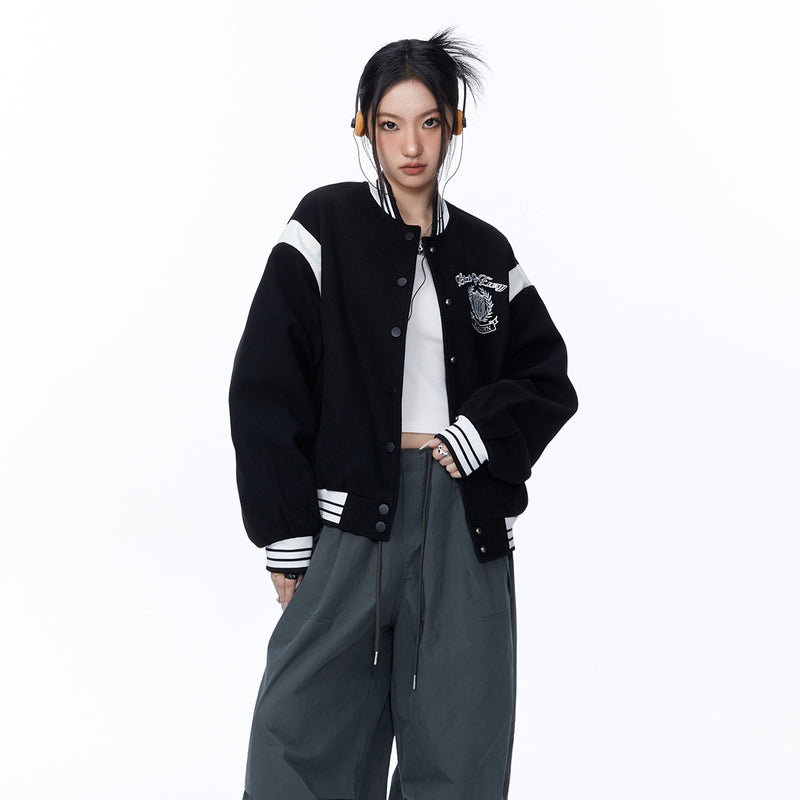 Unisex Jacket Autumn Brushed Baseball Uniform