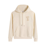 Ami aheoine hooded long sleeves couple hoodie loose heart fall and winter raglan sleeves patch embroidered sweatshirt