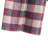 Women Woolen Coat Autumn and Winter Plaid Button Mid-Length Woolen Coat Outerwear