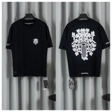 Ch hip-hop t shirts trendyeasiest for matchch crow short-sleeved sword sanskrit printinglogoloosecasual american heavy weight short-sleeved