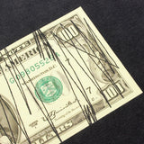 Hip-hop t shirts american dollar printing half-sleeved high street trendyretro washed old loose short-sleeved t-shirt