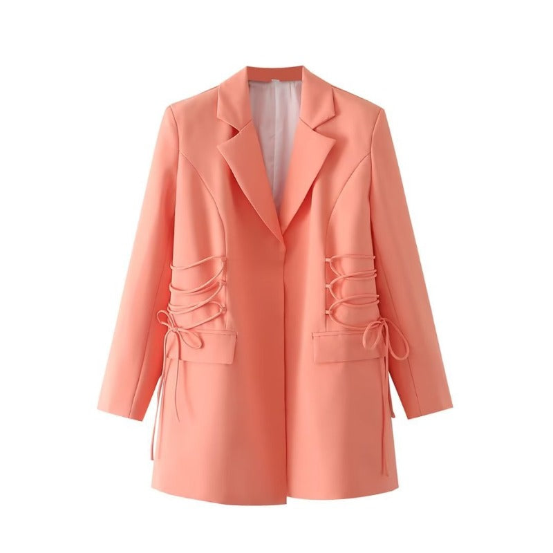 Women Suits Autumn Drawstring Suit Coat Suit