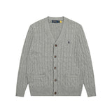 Rl xiaoma lava v neckknittingoutwearflap pocket pantscasualfall and winter single breasted couple cardigan woolen jacket
