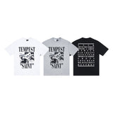 saint m t shirts s.m character & letter graphic crew neck short sleeve tee