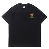Hip-hop t-shirts: american high street style, short sleeve, biker-inspired flame skull print, crew neck tee
