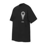 Ch hip-hop t shirts high street ch short sleeve sanskrit letter cross printing loosecasualpure cotton american heavy weight