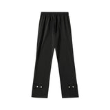 Men Sweatpants Casual Pants Men's Side Trousers Breasted Adjustable Wide Leg Trousers