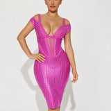 Women's Wedding Dress Gilding Dress V-neck Strap Sheath Tight Bandage Dress