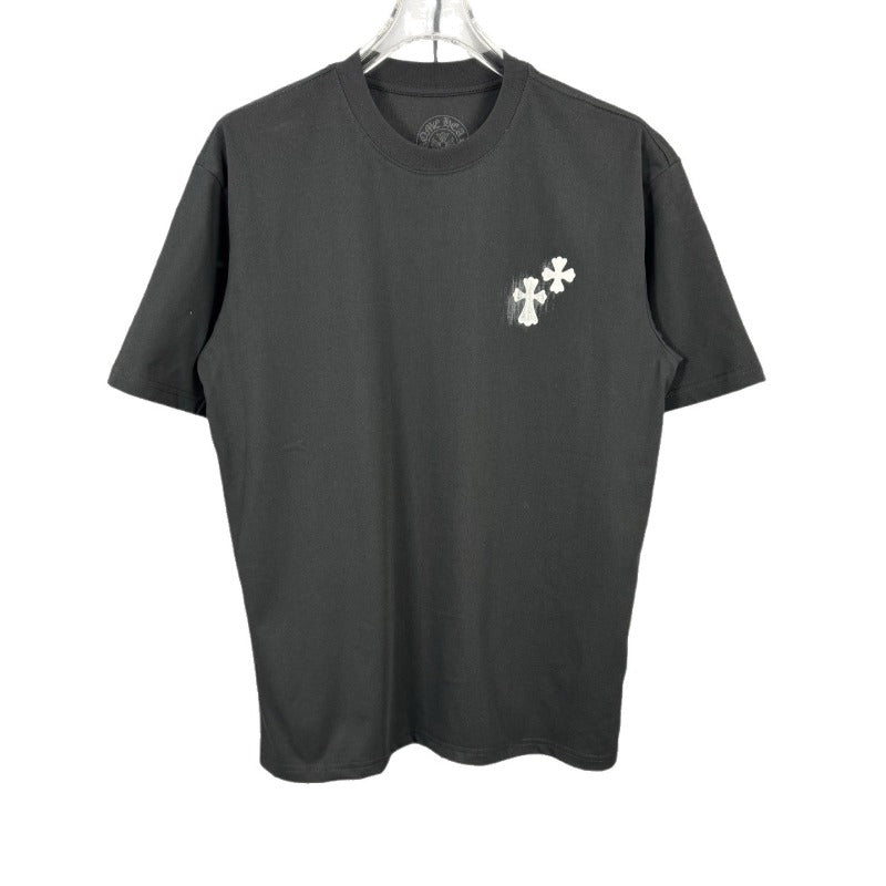 Ch hip-hop t shirts american ch short-sleeved classic spray painting graffiti horseshoe sanskrit cross logo high street
