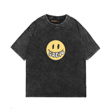 Drew house tshirt r collection d@ew smiley face letter graphic washed & distressed short sleeve wholesale