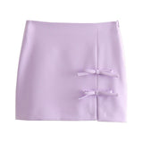 Women Skirt Summer Bowknot Decoration Mini Skirt Sheath Sexy Skirt