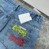 CHH Chrome Hearts Jeans Metal Logo Decoration