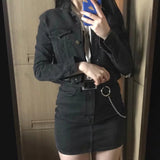 Women Jacket Slim Retro Denim Jacket Coat