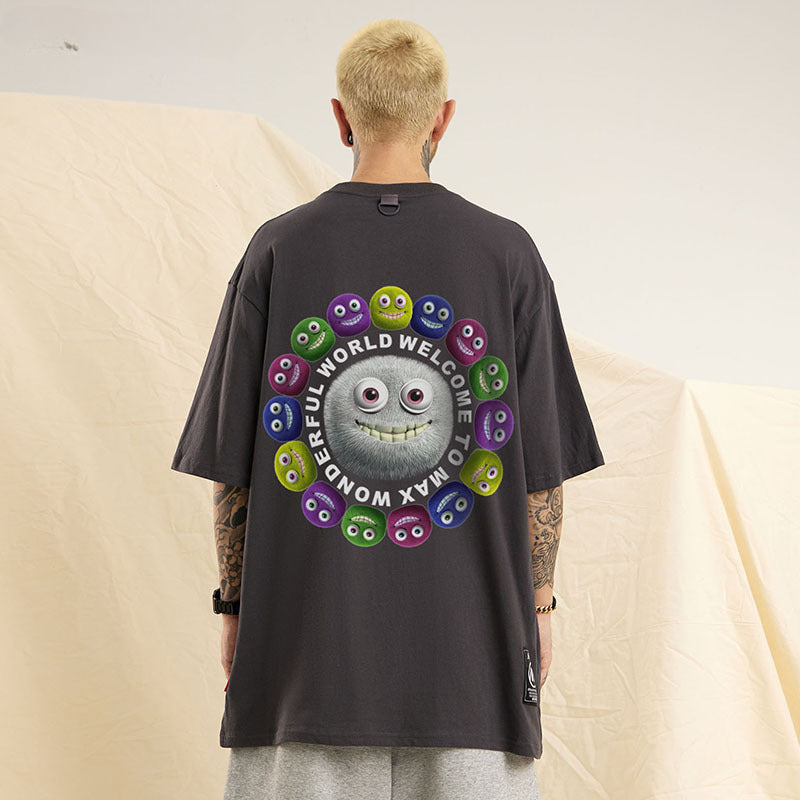 Men T Shirt Summer Cartoon Printed Couple Short Sleeve T-shirt