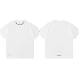 Ch hip-hop t shirts correct version ch sanskrit cross logo short-sleeved men's t-shirt trendy brand loose american men's t