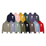 Ami high collar knitting shirt fall and winterlong sleevesloose big heart jacquardtopspulloversweaterwool couple