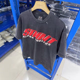 saint m t shirts s.m letter print crew neck pullover short sleeve top