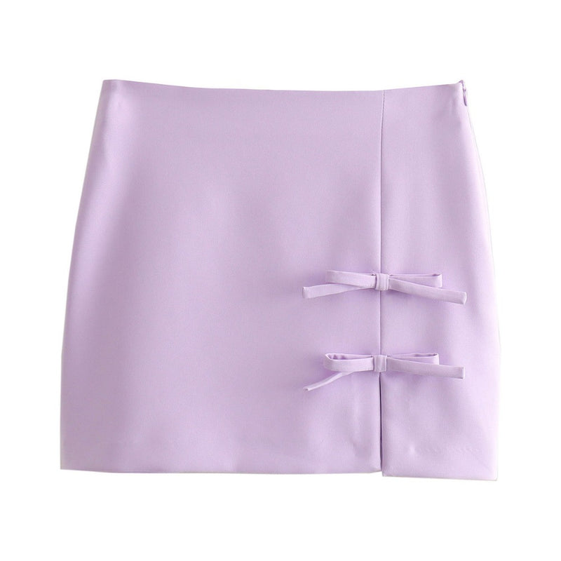 Women Skirt Summer Bowknot Decoration Mini Skirt Sheath Sexy Skirt
