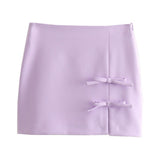 Women Skirt Summer Bowknot Decoration Mini Skirt Sheath Sexy Skirt