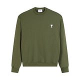 Ami aheoine classic heartembroider round neck casualfall and winterpulloverloosecouplelong sleevessweatshirt