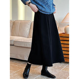 Women Skirt Autumn and Winter Elastic Waist A- line Skirt