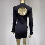 Women Dresses Sexy Party Dress Skirt Black Dress (Ont0408)