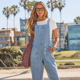 Women pants cross-border spring and summer casualslimming look jumpsuit women's fall and winterworkwear style factory direct sales wide-leg denim overalls