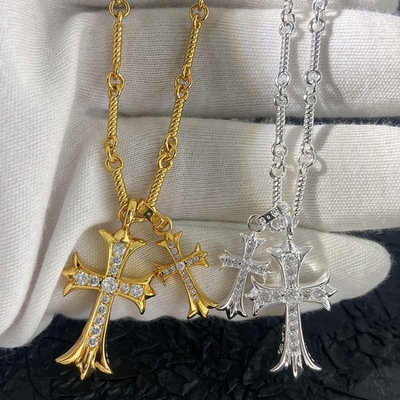 Chrome Hearts Necklace Double Cross Necklace for Men and Women